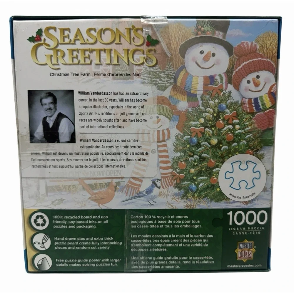 Lot of 2 Christmas 1000 Piece Jigsaw Puzzles MasterPieces & Dowdle